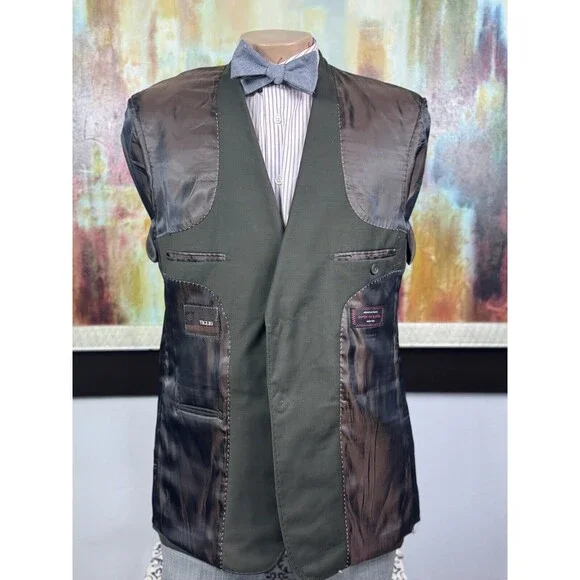 Tiglio Mens Forrest Green Super 140s Blazer 42S Made In Italy MSRP $1395